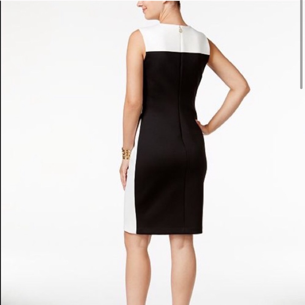 Contrast Color Block Asymmetrical Pencil Dress - image 2
